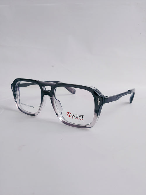 double shade wayfarer with black temple on white surface