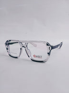clear wayfarer with black temple