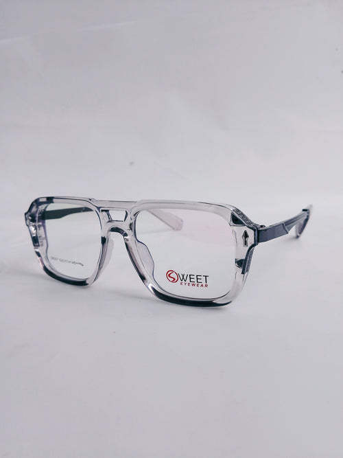 clear wayfarer with black temple