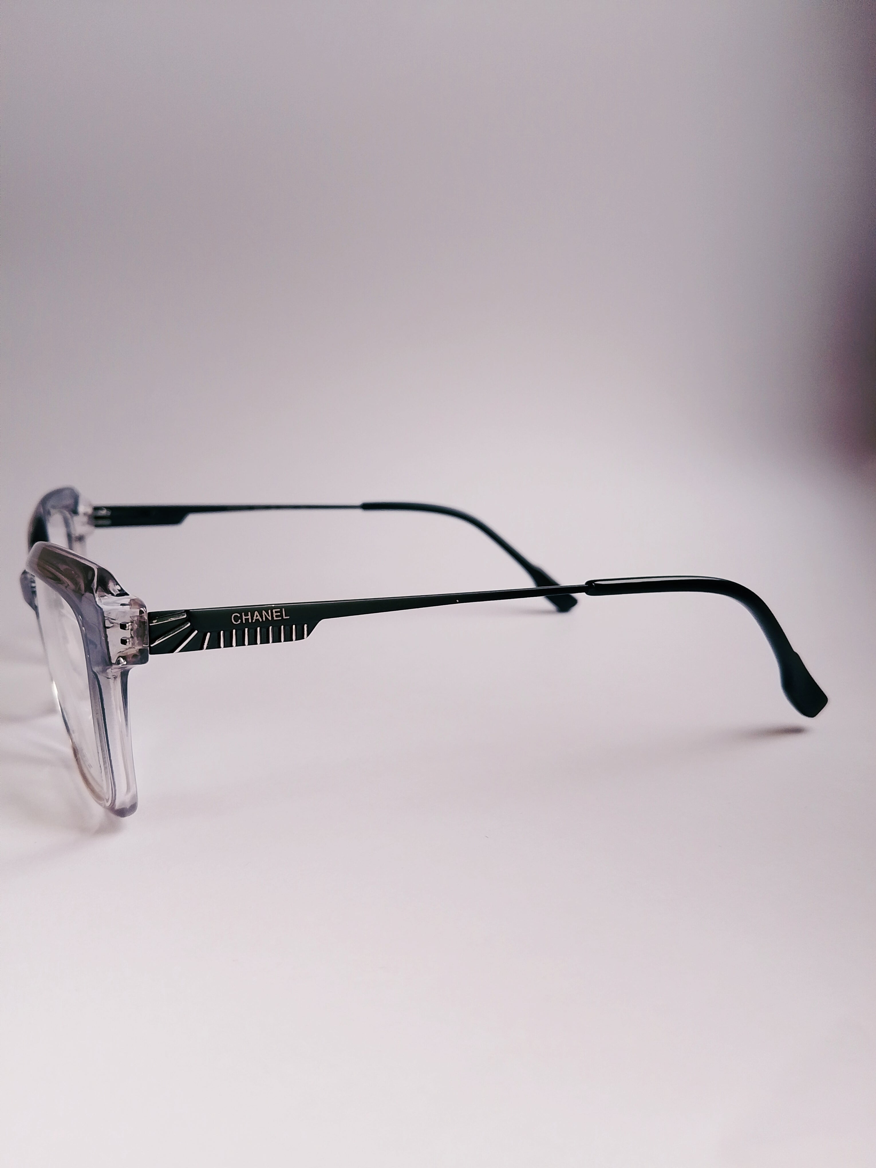 Haze Grey Gradient Cat-Eye Eyeglasses - Side Profile