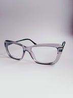 Opal Transparent Grey Wide-Frame Eyeglasses - 3/4 Angle View
