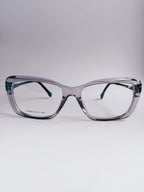Opal Transparent Grey Wide-Frame Eyeglasses - Front View