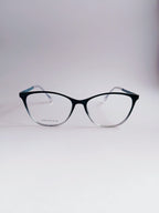 Velvet Teal Gradient Cat-Eye Eyeglasses – 3/4 Angle View