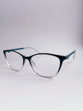 Velvet Teal Gradient Cat-Eye Eyeglasses – Front View