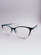 Velvet Teal Gradient Cat-Eye Eyeglasses – Front View
