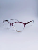 Velvet Purple Gradient Cat-Eye Eyeglasses - 3/4 Angle View