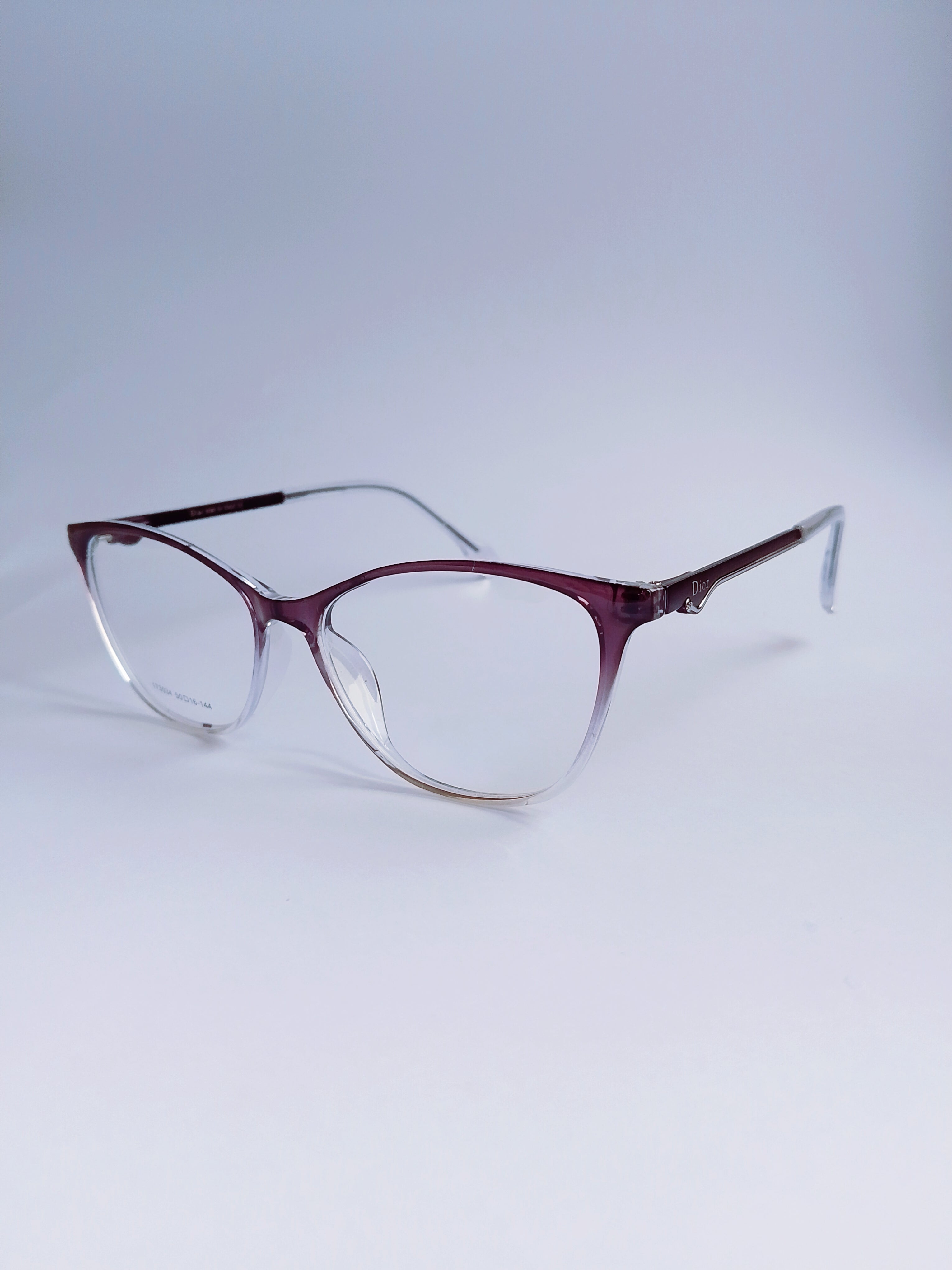 Velvet Purple Gradient Cat-Eye Eyeglasses - 3/4 Angle View