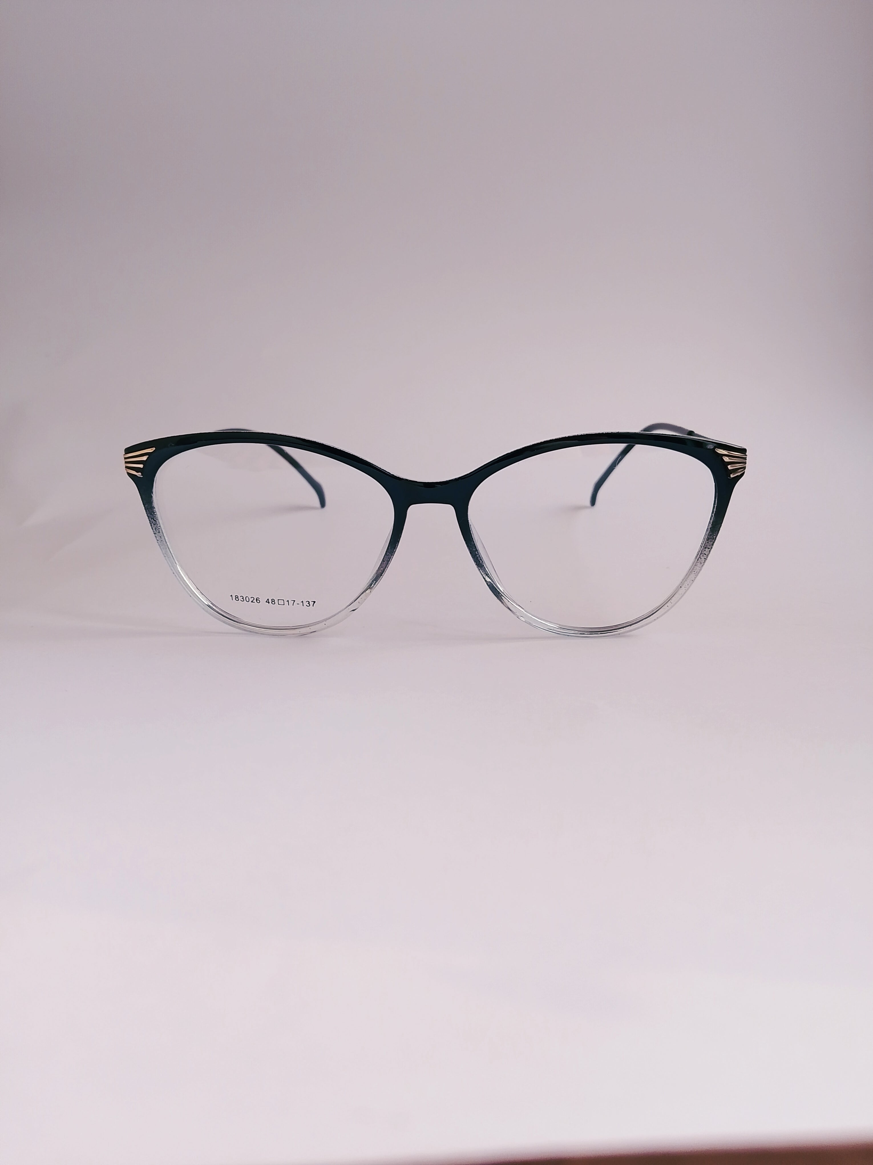 Seren black gradient cat-eye eyeglasses front view