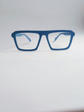 Blueprint Classic matte blue square eyeglasses – front view