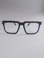 Mocha Edge dark brown square eyeglasses – front view