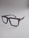 Mocha Edge dark brown square eyeglasses – 3/4 angle view