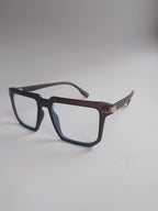 Mocha Edge dark brown square eyeglasses – 3/4 angle view