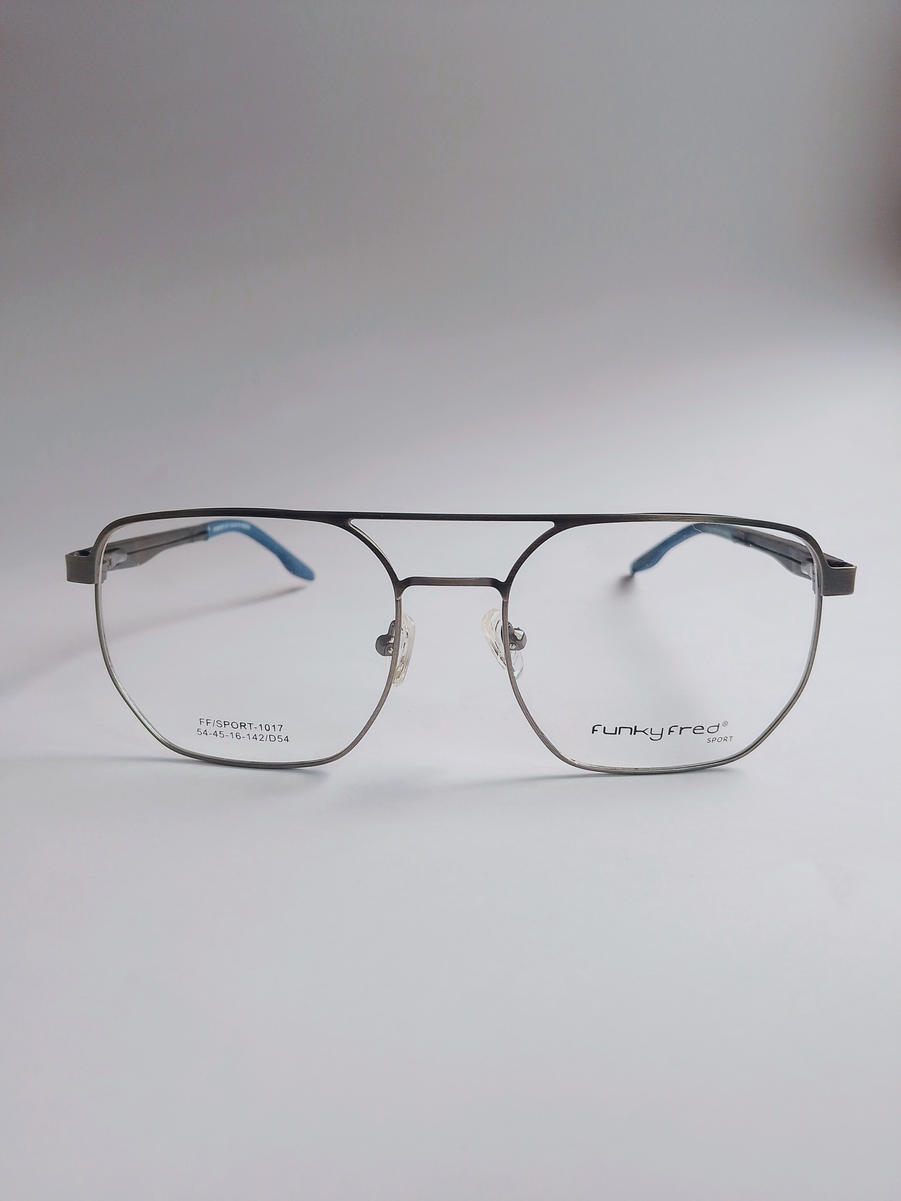 Gunmetal Pilot metal aviator eyeglasses – front view