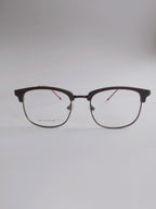 Club Master Frame – brown browline half-rim eyeglasses, front view