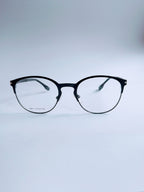 Parsole Frame – matte black browline metal eyeglasses, front view