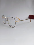 Dusk Square Frame – black and gold two-tone metal eyeglasses, 3/4 angle view