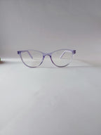 Lavender purple cat-eye kids frame, front view