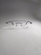 Rexon black rimless rectangular eyeglasses front view