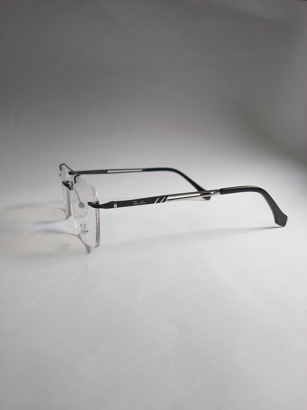 Rexon black frame side view showing slim temple detail