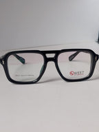  A stylish black color wayfarer on white surface and white background