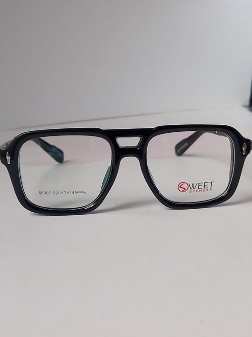  A stylish black color wayfarer on white surface and white background