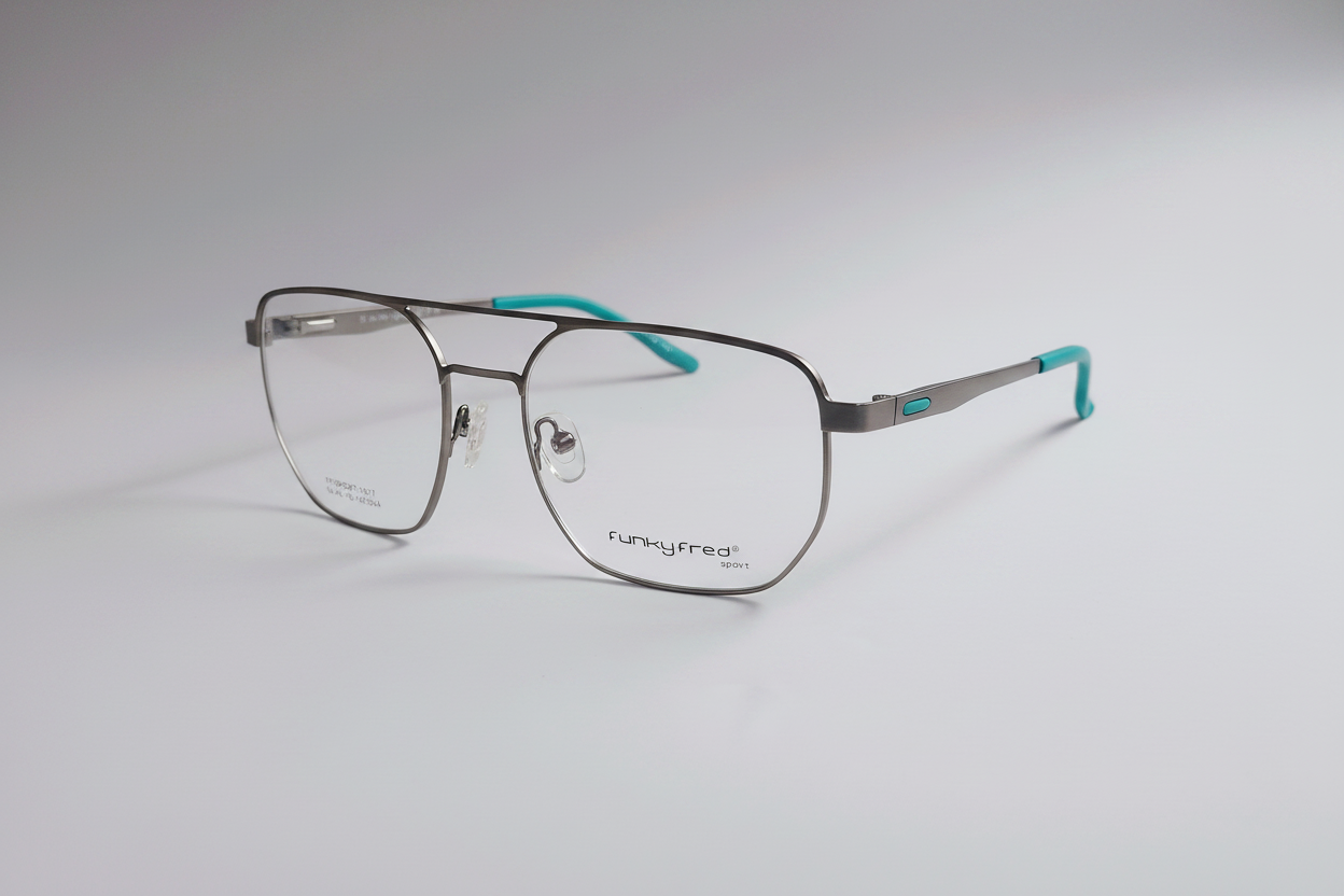 Gunmetal Pilot metal aviator eyeglasses – 3/4 angle view