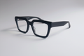Midnight Bold matte black oversized square eyeglasses – generated 3/4 angle