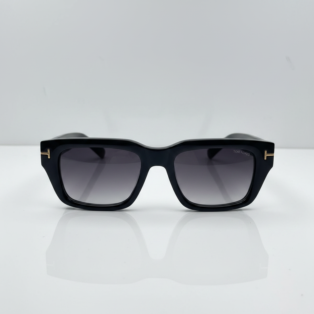  stylish  black Urban Square sunglasses front centered view